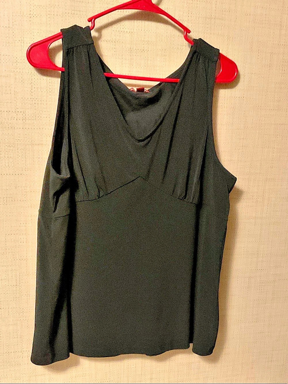 Merona Black Draped Neck Tank Top Size XXL Like New